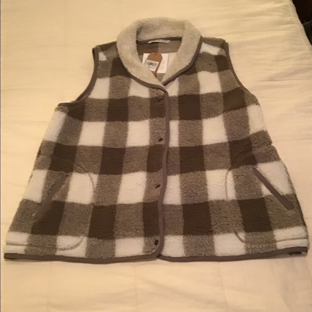 Woolrich fleece buffalo check vest 2xl